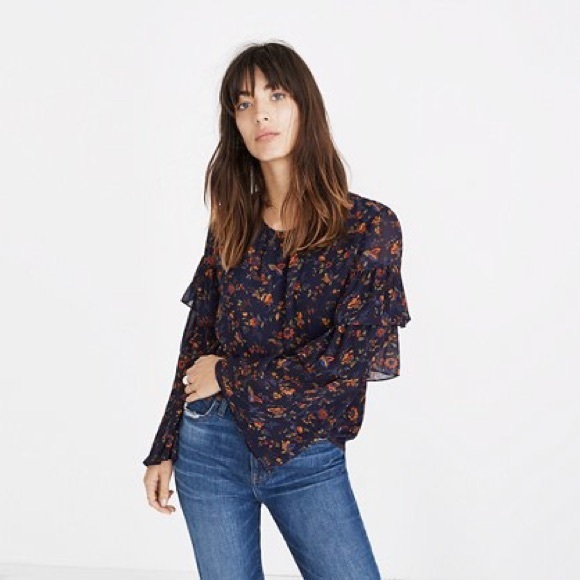 Madewell Tops - Madewell Ruffle Sleeve Top